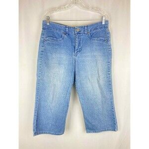 Gloria Vanderbilt Perfect Fit Women's 10 Capri Blue Crop Jeans Light Wash Cotton